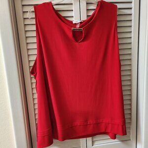 Calvin Klein 3X Sleeveless Red Top